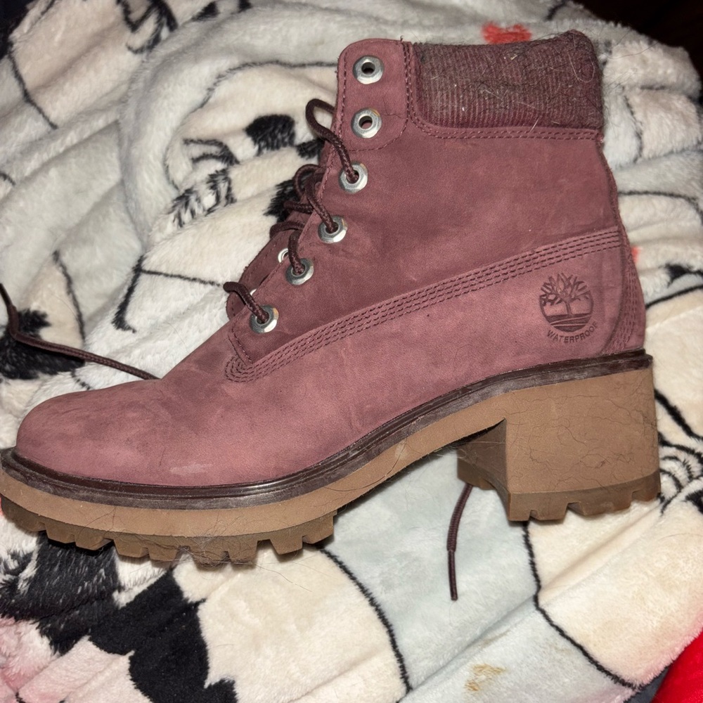 Burgundy Timberland boots
